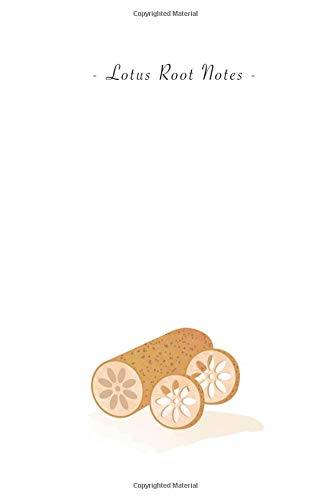 Lotus Root Notes: 6"x9" Ruled Lined Notebook - Watercolor Texture Vegetable Plant Illustration Cover. Matte Softcover And White Interior Papers.