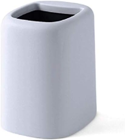 Jusirun Trash Can Double Layer Plastic Stylish Garbage Can 10 Liter/2.6 Gallon Capacity with Trash Bag Holder/Trash Bin for Home or Office White Dustbin