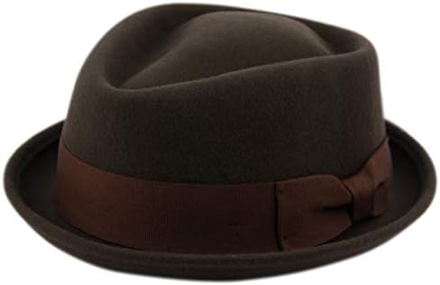 Mens Crushable Wool Felt Porkpie Fedora Hats