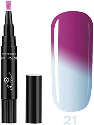 Nail Art KpopBaby 1 Pc 3 in 1 Step Nail Gel Pen One Step Nail to Use UV Temperature Change Gel