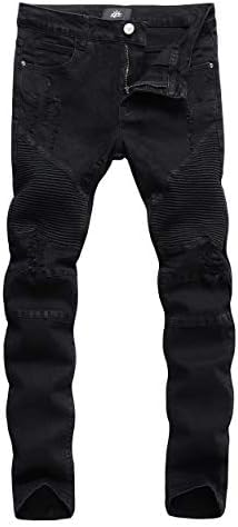 ZLZ Slim Fit Biker Jeans, Men's Super Comfy Stretch Skinny Biker