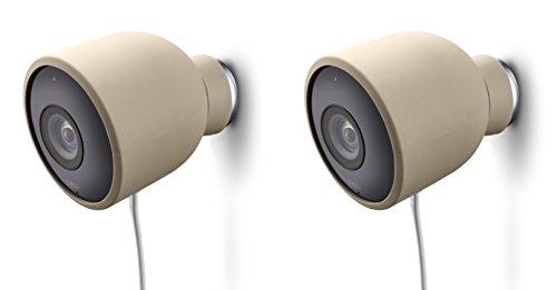 Wasserstein Colorful Silicone Skins for Nest Cam Outdoor Security Camera - Protect and Camouflage Your Nest Cam Outdoor with These UV Light- and Weather Resistant Silicone Skins (2 Pack, Beige)
