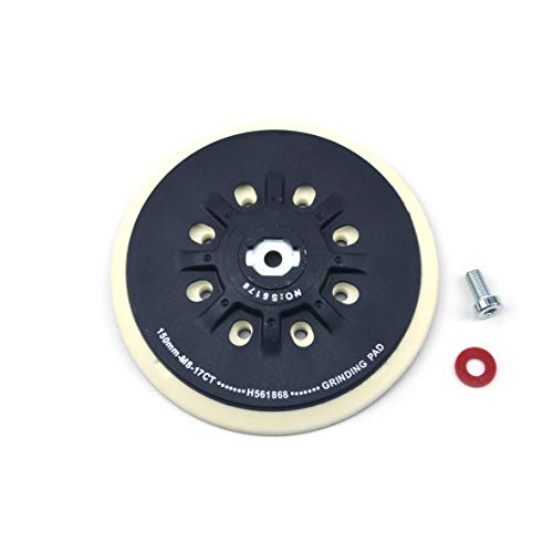 6 Inch(150mm) 17-Hole Dust-free M8 Thread (Soft) Back-up Sanding Pad Grinding Pad for 6" Hook&Loop Sanding Discs, Replace FESTOOL Grinder Accessories, Pack of 1
