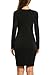 Zeagoo Women's Long Sleeve Zip Front Split Asymmetrical Bodycon Cocktail Party Pencil Dress