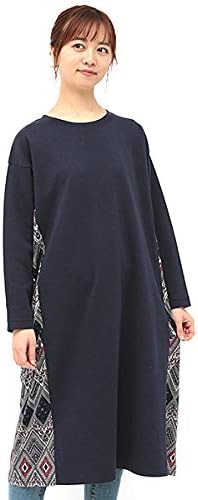 Amazon チチカカ 脇柄切り替え ポンチ ワンピース レディース Free ネイビー ワンピース チュニック 通販