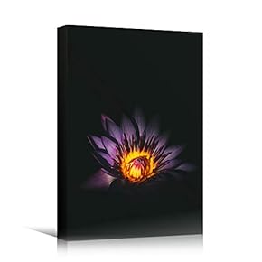 signwin Canvas Wall Art Purple Flower Portraiture Colorful...