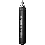 Meister 110lb Filled Muay Thai Heavy Bag - 6ft Professional Kicking & Punching Bag - Black