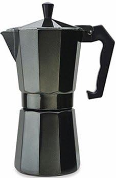 Aluminum Cuban Style Coffee Maker Designer Black 12 cup.