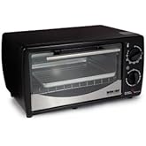 Toaster Oven Broiler with Stainless Steel Front, 9 LTR, Black