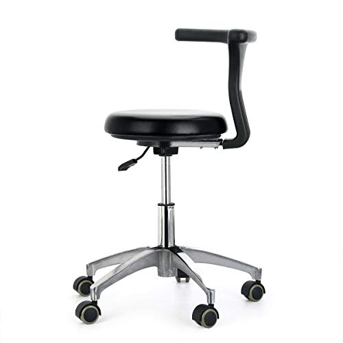 AZDENT Ergonomic Medical Doctor Stool Dentist Swivel Rolling Chair with Back Foot Rest Adjustable Dentist Stool Dental Clinic Spa Massage Salon
