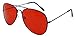 Colorful Gold Metal Classic Black Plastic Aviator Sunglasses 60mm 65mm Aviators w/Color Lenses (Black | Red, 60)