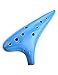 ”Joy of Thrush” 12 Hole Alto C Sweet Potato Ocarina Pottery Ocarina with a Protective Bag and Songbooks (Water Blue)