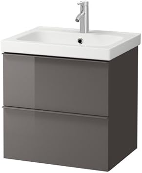 Amazon Com Ikea Sink Cabinet With 2 Drawers Gray High Gloss Gray