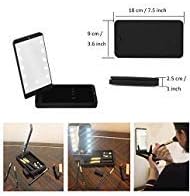 Touchable Mini Portable Makeup Mirror Pocket Sized Mirror with 8 LED Light Cosmetic Folding Pocket Compact for Travel or Outside