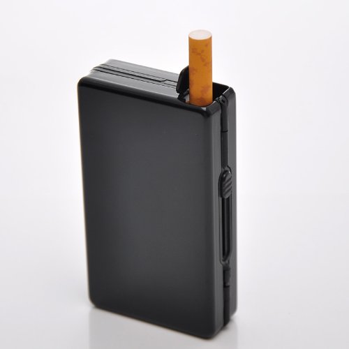 Housweety Cigarette Case Holder Box for 10 Cigarettes Black