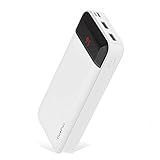 Go4pwr Power Bank Portable Charger 20000mah with LCD Display for Universal Travel Charger Compatible with iPhone 8, X, Samsung S8 and More (White)