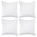 Deconovo Decorative Throw Pillow Covers - Set of 4 Soft Linen Cushion Covers, 18x18 Inch, Green & Machine Washable Pillowcases for Sofa, Bedroom, Living Room Décor, White