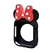 Soft Silicone Mouse Ears Protective Case Disney Character Compatible with I Watch Series 4 40MM 44MM for Kids（Black+Red,40MM）