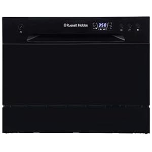 Russell Hobbs RHTTDW6B Freestanding Compact Dishwasher, Eco mode, 6 place_settings, Black, Noise level: decibels 52
