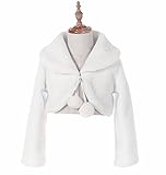 Shop Ginger Wedding Flower Girl Faux Fur Shawl Wraps Cape Kids Communion C2 White M