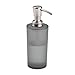 mDesign Frosted Plastic Refillable Liquid Soap Dispenser Pump Bottle for Bathroom Vanity Countertop, Kitchen Sink - Holds Hand Soap, Dish Soap, Hand Sanitizer, Essential Oils - Charcoal Gray/Brushed