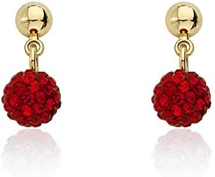 Molly Glitz Glitz Blitz 14k Gold-Plated Red Crystal Ball Dangle Earring