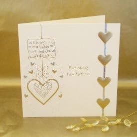 Luxury Wedding Evening Invitations - Pack of 5 Cream & Gold