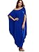 Verdusa Women's Boat Neck Batwing Sleeve Baggy Caftan Harem Oversized Maxi Dress Blue M