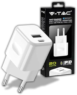 Carregador Rápido USB-C de 20W para iPhone Samsung - Carregador Ultra Rápido Mini para Smartphone - Dual USB Type C e porta USB A para iPhone 11/12 / 13/14 / Pro/MAX e S21 / S22