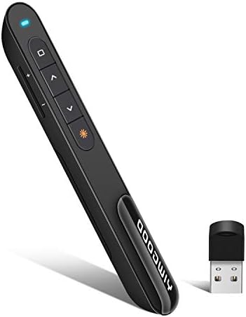 Wireless Presenter, YIWGOOD 2.4GHz PowerPoint Clicker Presentation Remote Control Laser Pointer (Black)