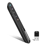 Wireless Presenter, YIWGOOD 2.4GHz PowerPoint Clicker Presentation Remote Control Laser Pointer (Black)