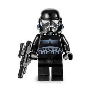 LEGO Star Wars Minifigure, Black Shadow Trooper with Blaster Gun (2007)