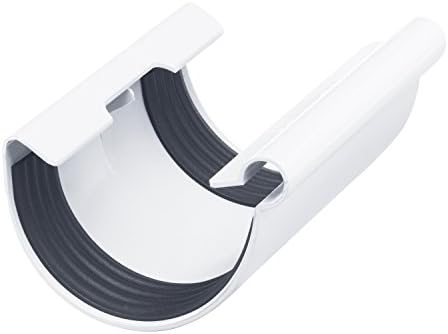INEFA Gutter Connecting Piece NW 150, White semicircular Plastic, rain Gutter, roof Gutter White ST