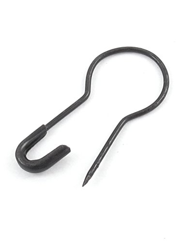 uxcell 100 Pieces Small Safety Pins, Black Metal Crochet Stitch Markers Gourd Hooks Calabash Safety Pins for Knitting Clothing Tag DIY Craft Project with Storage Bag