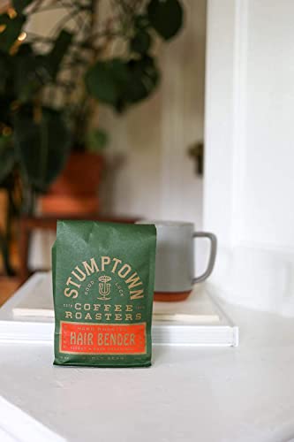 STUMPTOWN COFFEE ROASTERS, MEDIUM ROAST WHOLE BEAN COFFEE, 100% ARABICA COFFEE – HAIR BENDER 12 OUNCE BAG WITH FLAVOR NOTES OF CITRUS AND DARK CHOCOLATE