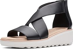 Clarks Women's Jillian Rise Wedge Sandal, Black