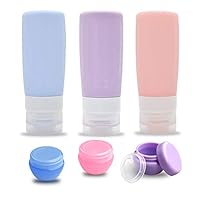 Travel Bottles, LeakProof Silicone Travel Containers Silicon Bottle Set, TSA Approved Travel Size Cosmetic Toiletries Containers Accessories Set for Shampoo Lotion Soap