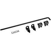 Advantage Industries 42" Heavy Duty Cane Bolt | Gate Ground Latch Drop Rod | Pad-Lockable | Zinc Plated Steel | Industrial Grade Drop Rod for Wood Fence | Hardware &amp; Fasteners Included - Black