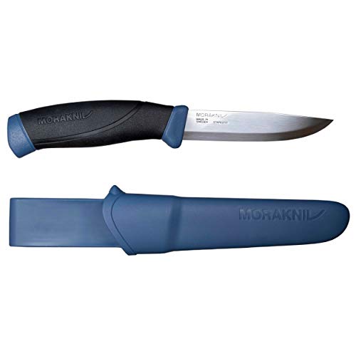 Morakniv Companion Fixed Blade Outdoor Knife with Sandvik Stainless Steel Blade, 4.1-Inch, Navy Blue