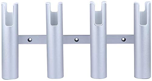 Marinebaby Fishing Rod Holder Aluminum, 3/4 Link Tube， Aluminum 4 Rod Rack, Suit Boats & Yacht