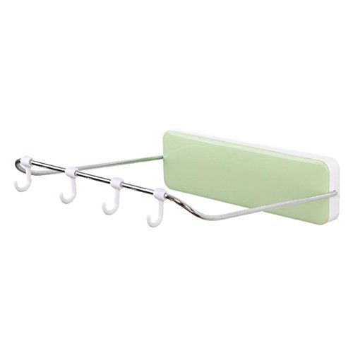 Hot Sale! Hongxin Bathroom Adhesive Storage Rack Washbasin Holder Towel Frame Kitchen Board Drain Rack Organizer Bathroom Foldable Shelf Hanger Creative Gift (Green)