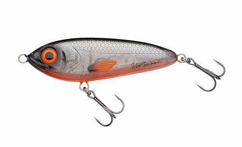 Abu Garcia Svartzonker McTracer Hybrid Jerkbait – Soft and Hard Lure for Pike, Perch, and Trout Fishing – Perfect for Freshwater and Saltwater Fishing, Hand-Painted, Real Hot Pike 12.5 cm