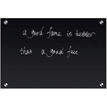 R&G Magnetic Glass Dry Erase Board, Black Board Set - 35 1/2