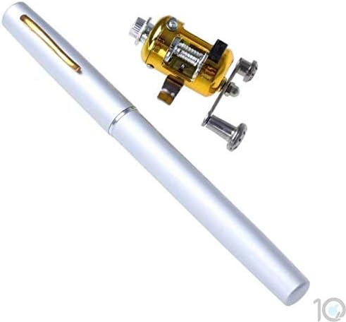 Pen Pocket Fishing Tackle Fishing Pole Aluminium Alloy Fishing Rod with Reel & Wheel