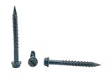 Chenango Supply 1/4 x 2-1/4" Hex Head Concrete Screw Anchor. 100 Pieces with Drill Bit (Miami-Dade Compliant) (1/4 x 2-1/4")