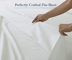 Queen Size Flat Sheet, Soft 100% Cotton Sheet, 400