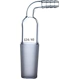 Laboy HMA013103 Glass Inlet Adapter with 90 DGR Bent Hose Connecting and 24/40 Male Joint Vacuum Adapter