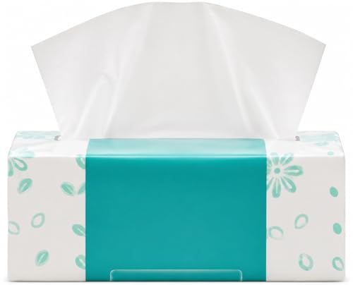 Kit com 5 Caixas de Lenços de Papel Faciais 4 Camadas, 100 Lenços por Caixa, Extra Macios e Resistentes, Alta Absorção, Papel Tissue para Uso Diário, Casa e Escritório