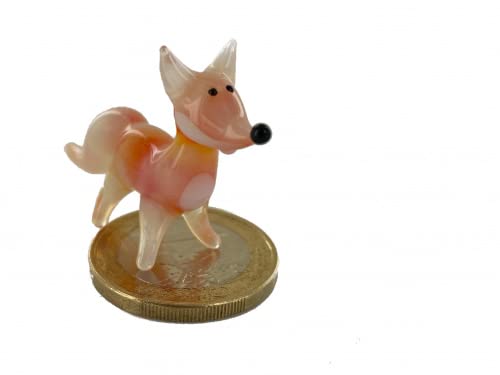 basticks Fox Mini Red Orange Standing - Foxin - Miniature Glass Figurine - Decorative Display Case Lucky Charm