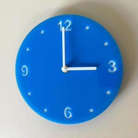 Shatterproof Round Wall Clock - Bright Blue